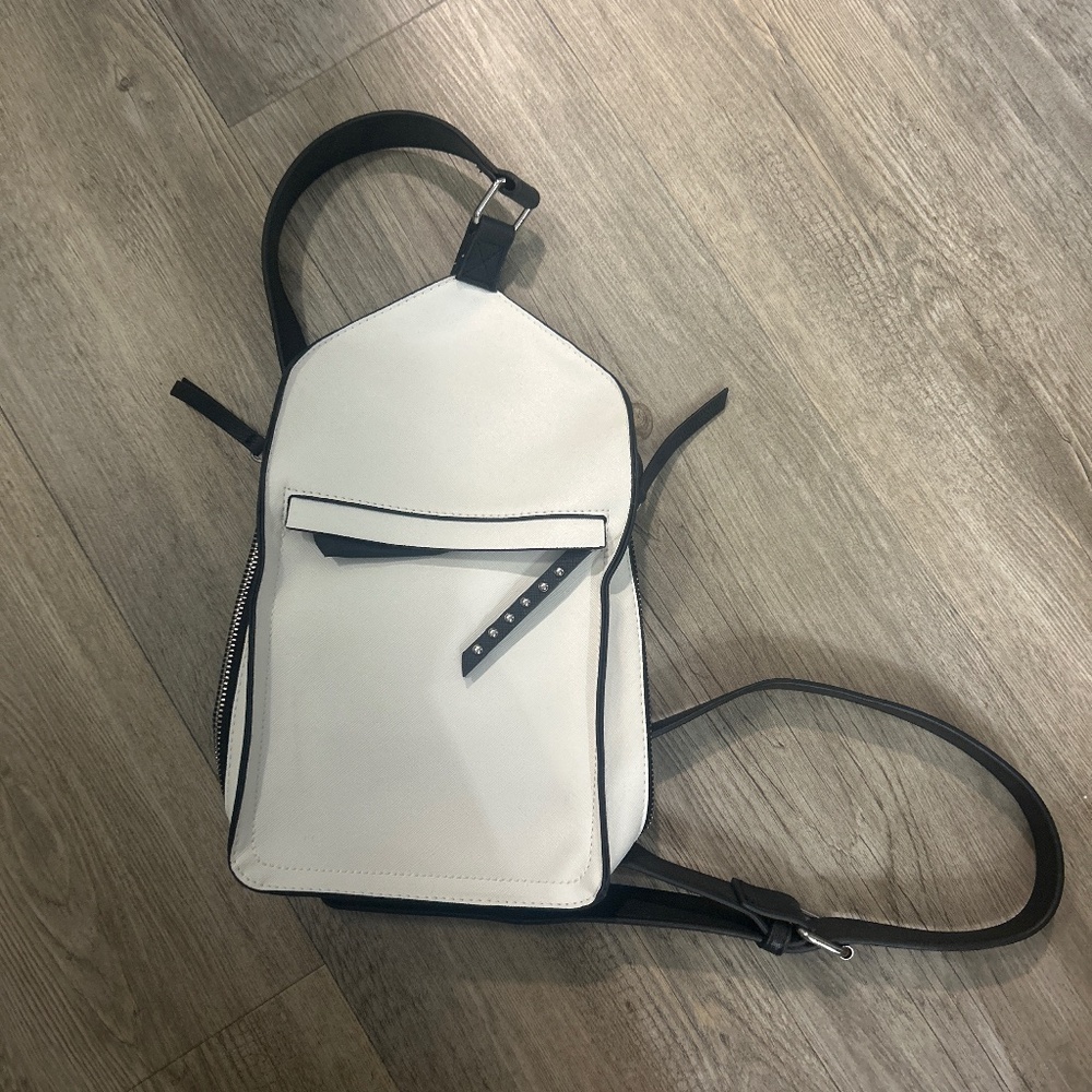 White Faux Leather Crossbody Bag